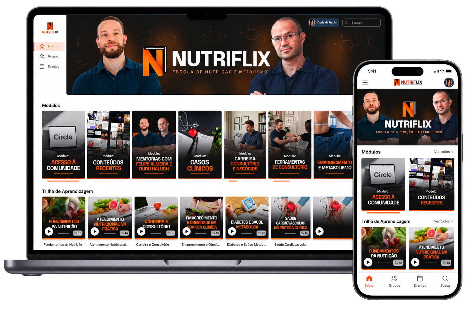 Área de membros Nutriflix